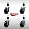 Service Caster 3.5'' SS Hard Rubber Wheel Swivel 1-1/2'' Expanding Stem Caster Set, 4PK SCC-SSEX20S3514-HRS-112-4 - alternate 4